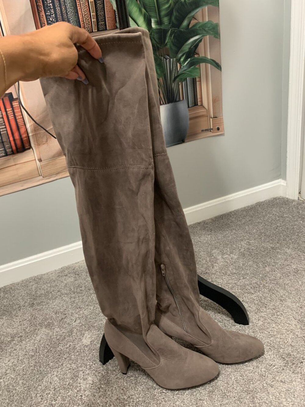Tan over the Knee Suede Boots size 9